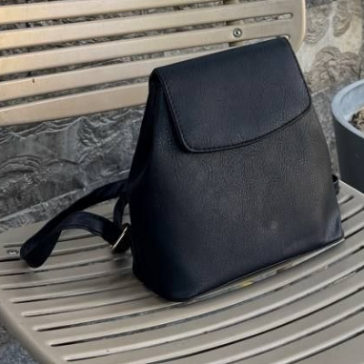 Mini Flap Backpack Black 22x20cm