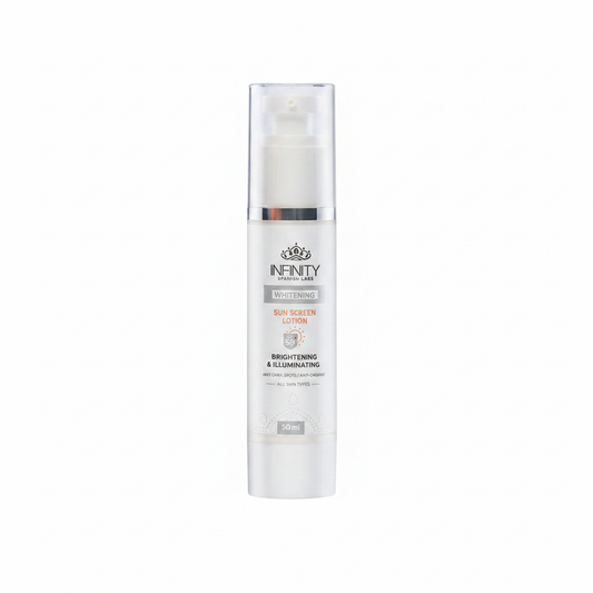 Infinity Whitening Sun Screen Lotion SPF 50 White Background