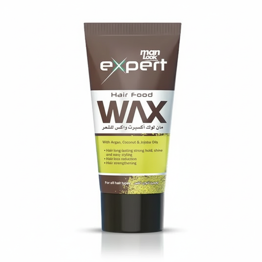 Man Look Hair Food Wax with pure white background