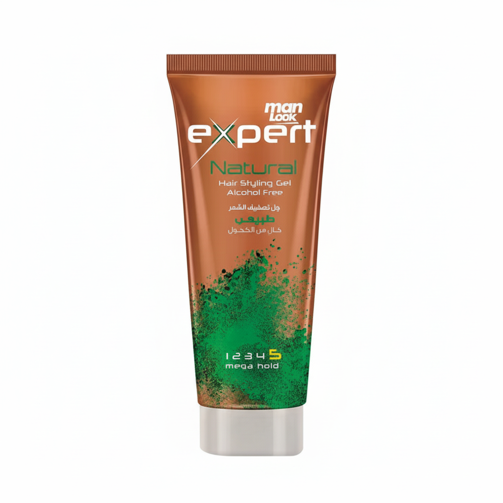 Man Look Natural Hair Styling Gel with pure white background