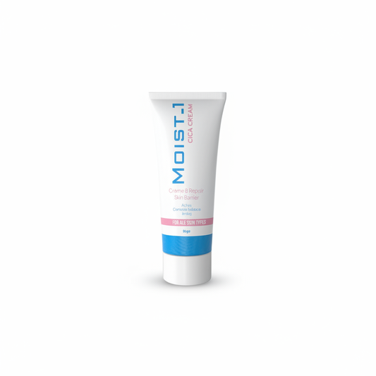 Tube of MOIST1 cream on a white background