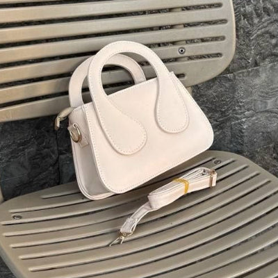 Mini Structured Crossbody Bag – Beige