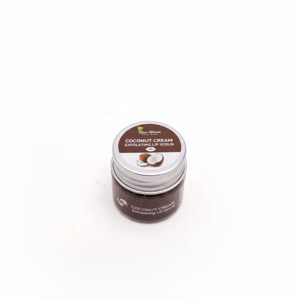 Raw African COCONUT CREAM EXFOLIATING LIP SCRUB - Enhanced