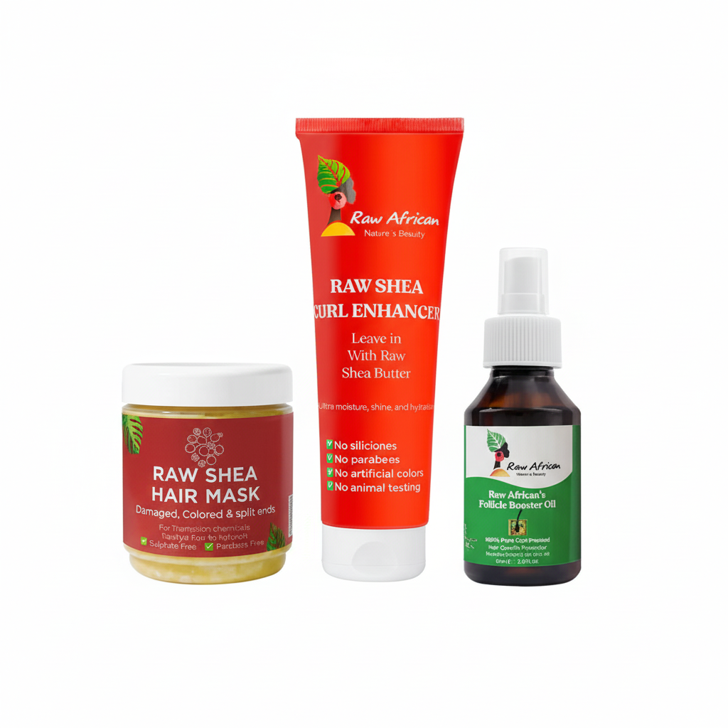 Raw African RAW SHEA Hair Care Trio - Enhanced