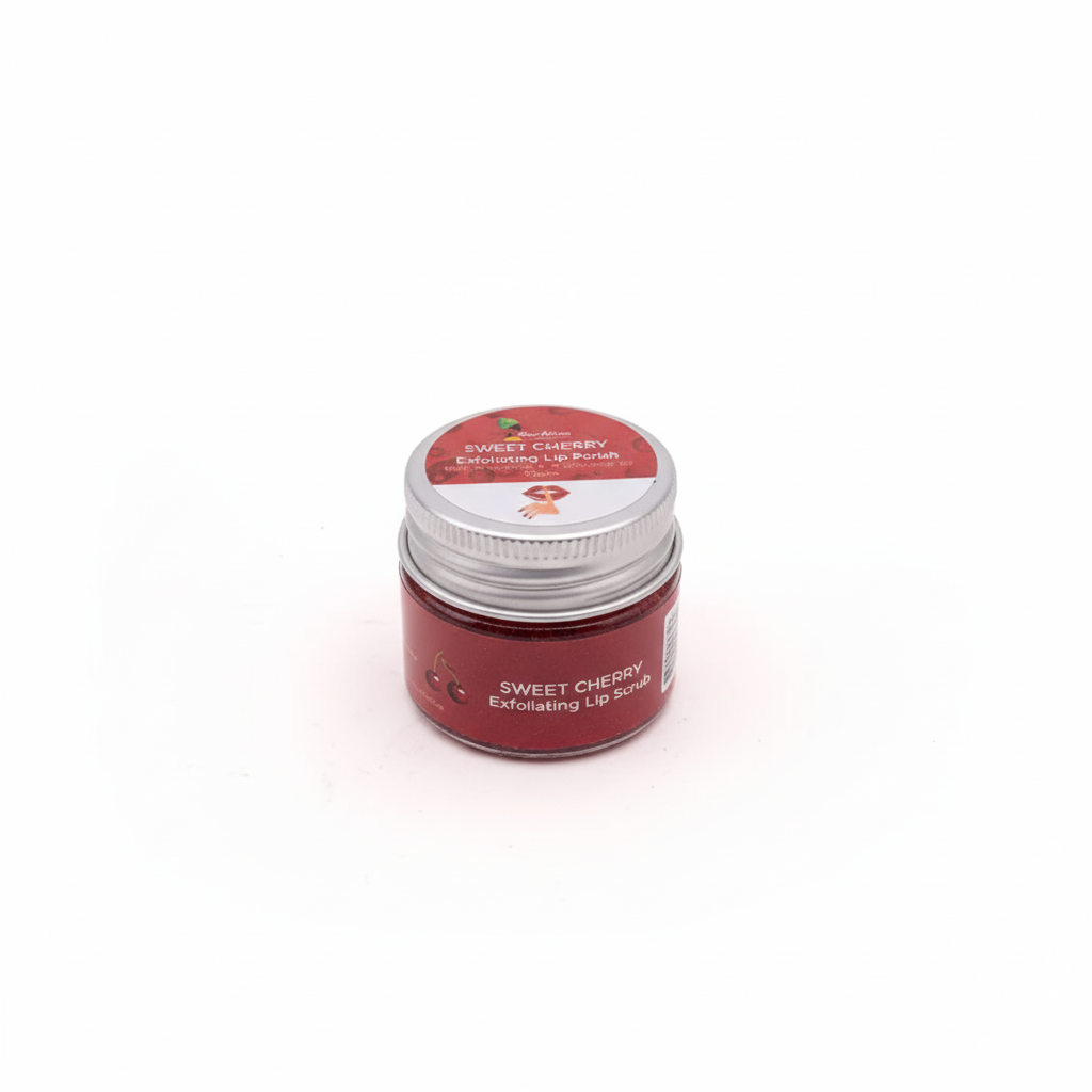 Raw African SWEET CHERRY EXFOLIATING LIP SCRUB - Enhanced