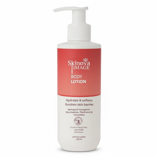Skinova Body Lotion with pure white background
