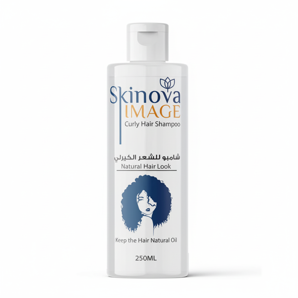 Skinova Curly Hair Shampoo with pure white background