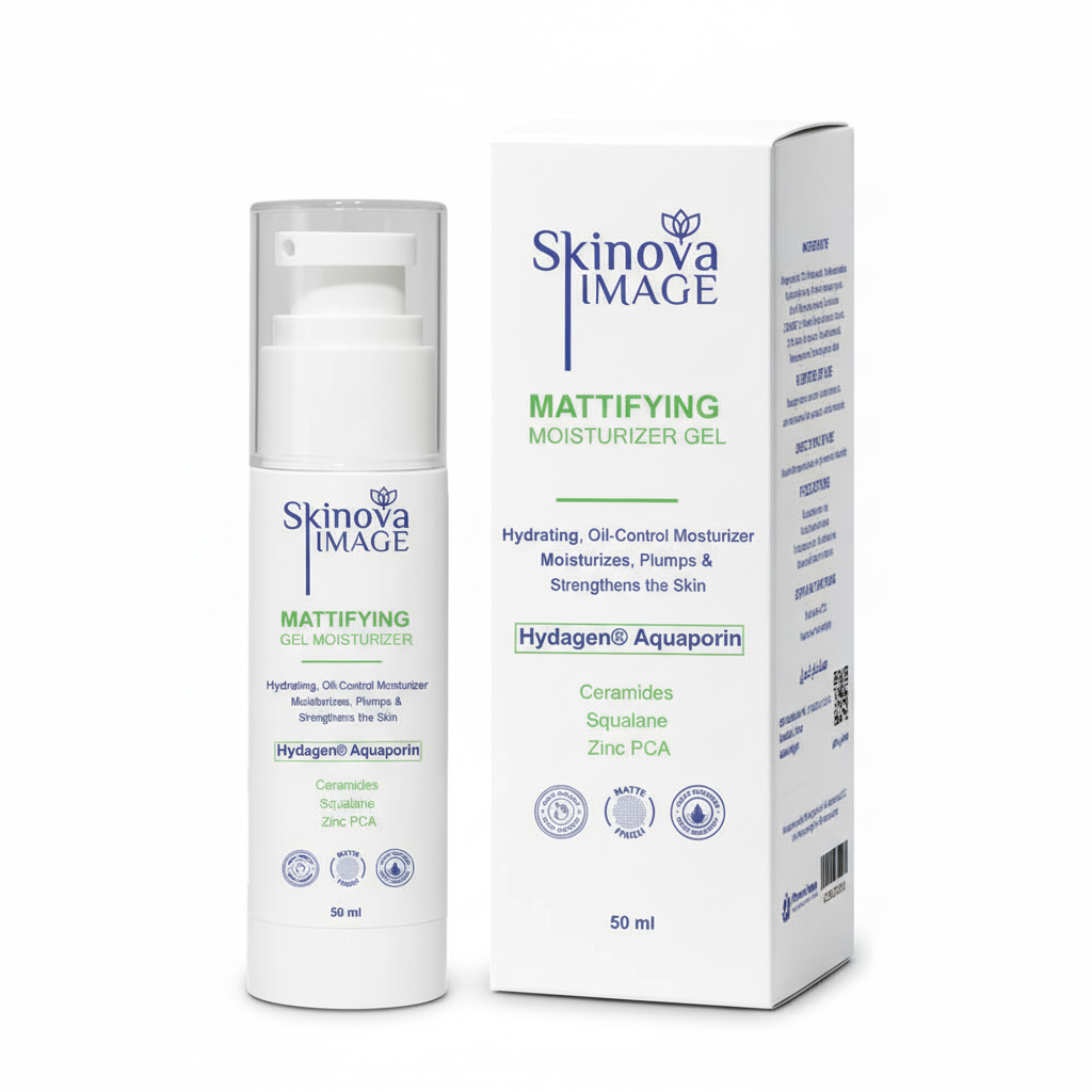 Skinova Mattifying Moisturizer with pure white background