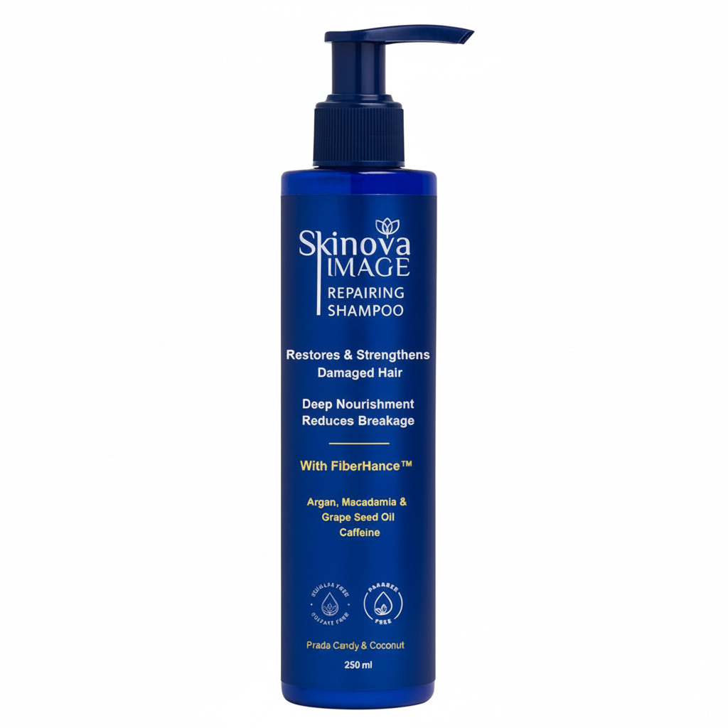 Skinova Repairing Shampoo with pure white background