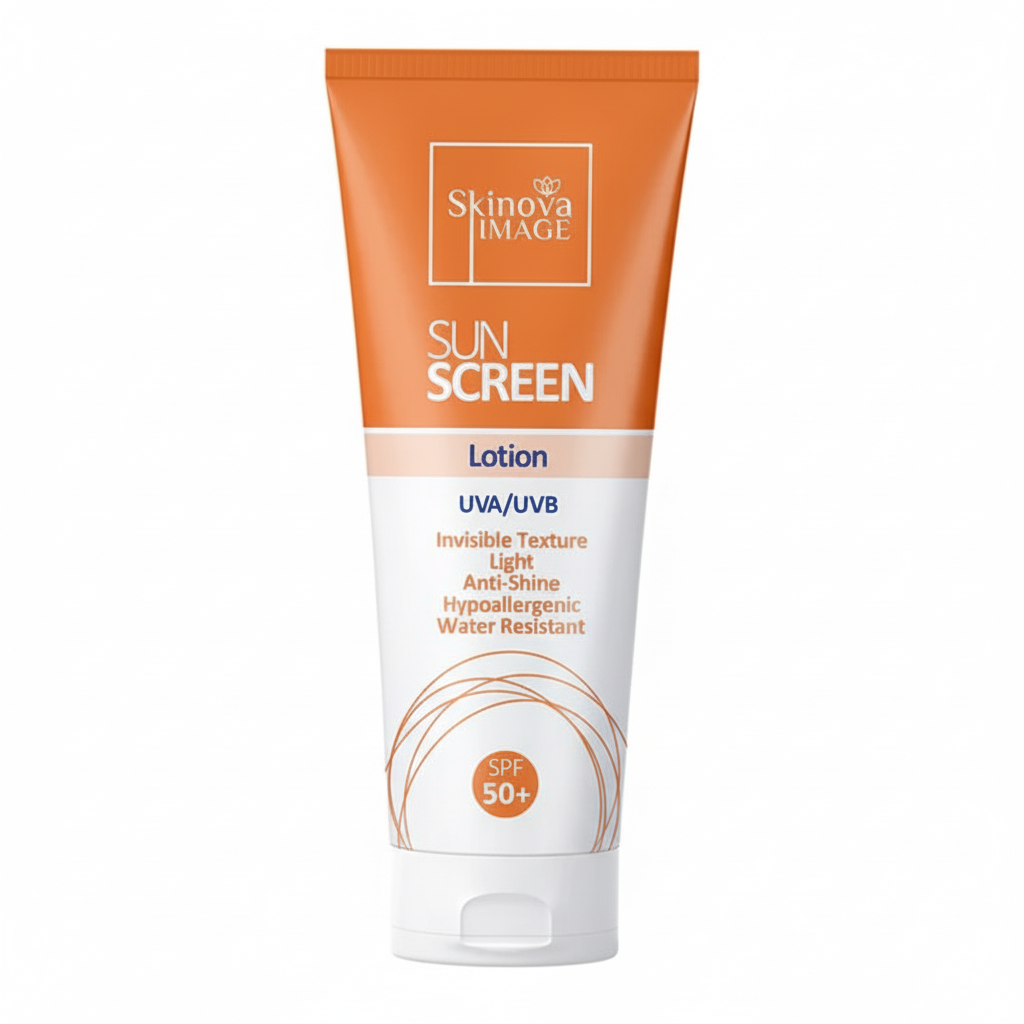 Skinova Sunscreen Lotion with pure white background