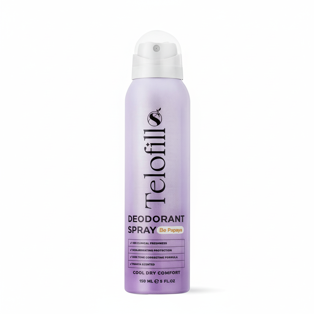 Telofill Deodorant Spray Be Papaya 150ml - 48H Clinical Freshness Cool Dry Comfort - KAFI Egypt