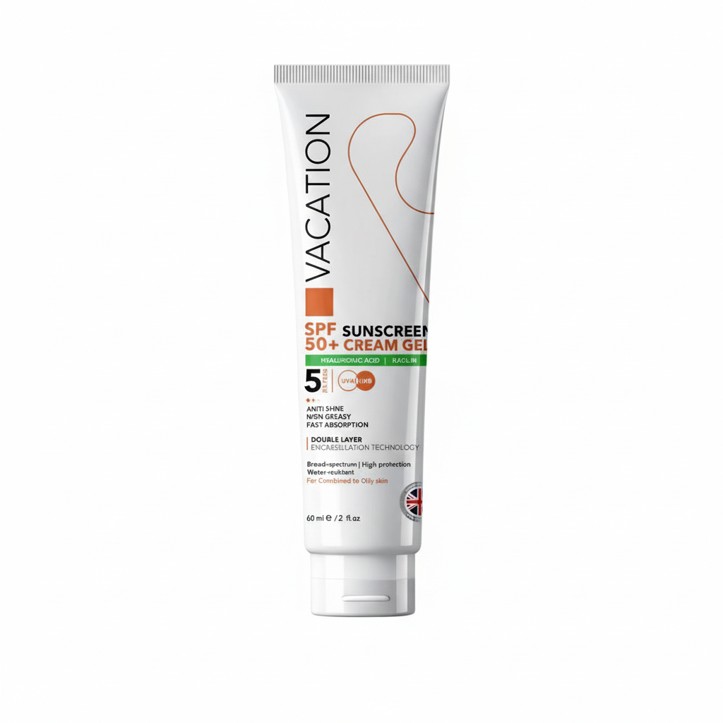 Vacation SPF 50+ Sunscreen Cream Gel with pure white background