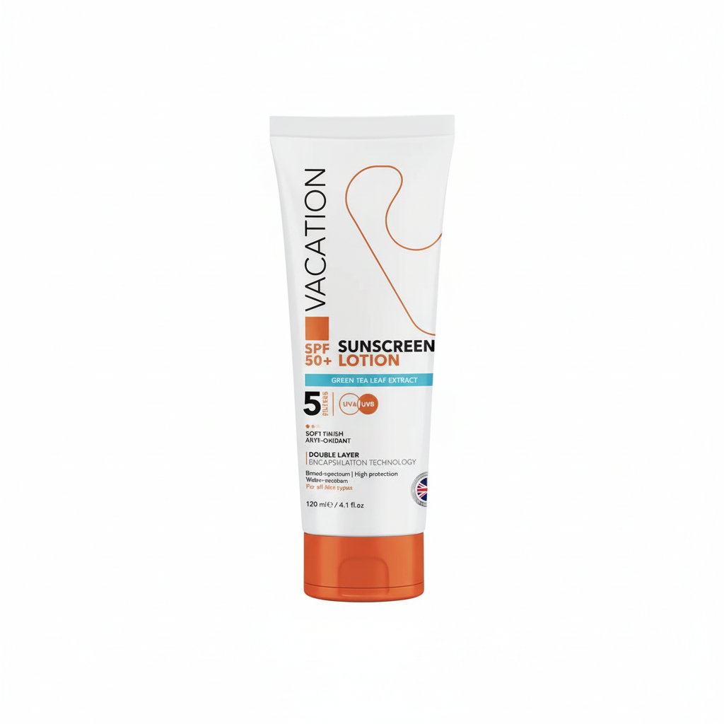 Vacation SPF 50+ Sunscreen Lotion with pure white background