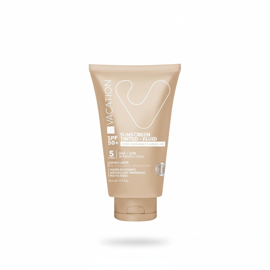 Vacation SPF 50+ Tinted Fluid with pure white background