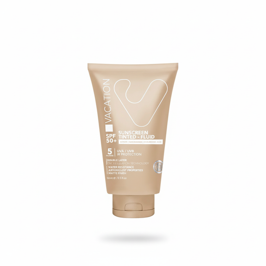 Vacation SPF 50+ Tinted Fluid with pure white background