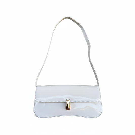 White patent leather shoulder bag - saturated